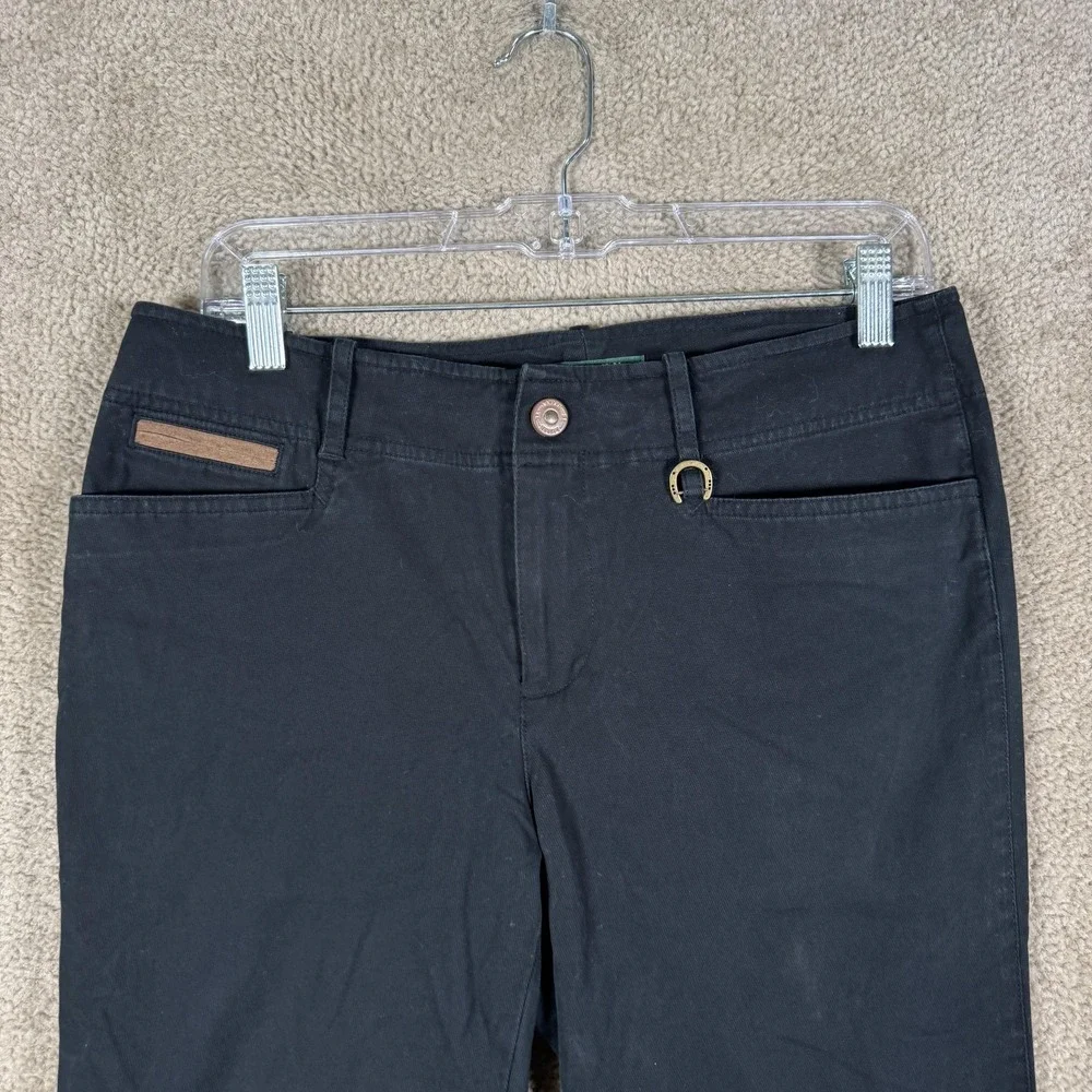 Lauren Ralph Lauren Pants Womens 8P Black Twill Chino Slim Ankle Stretch Pockets